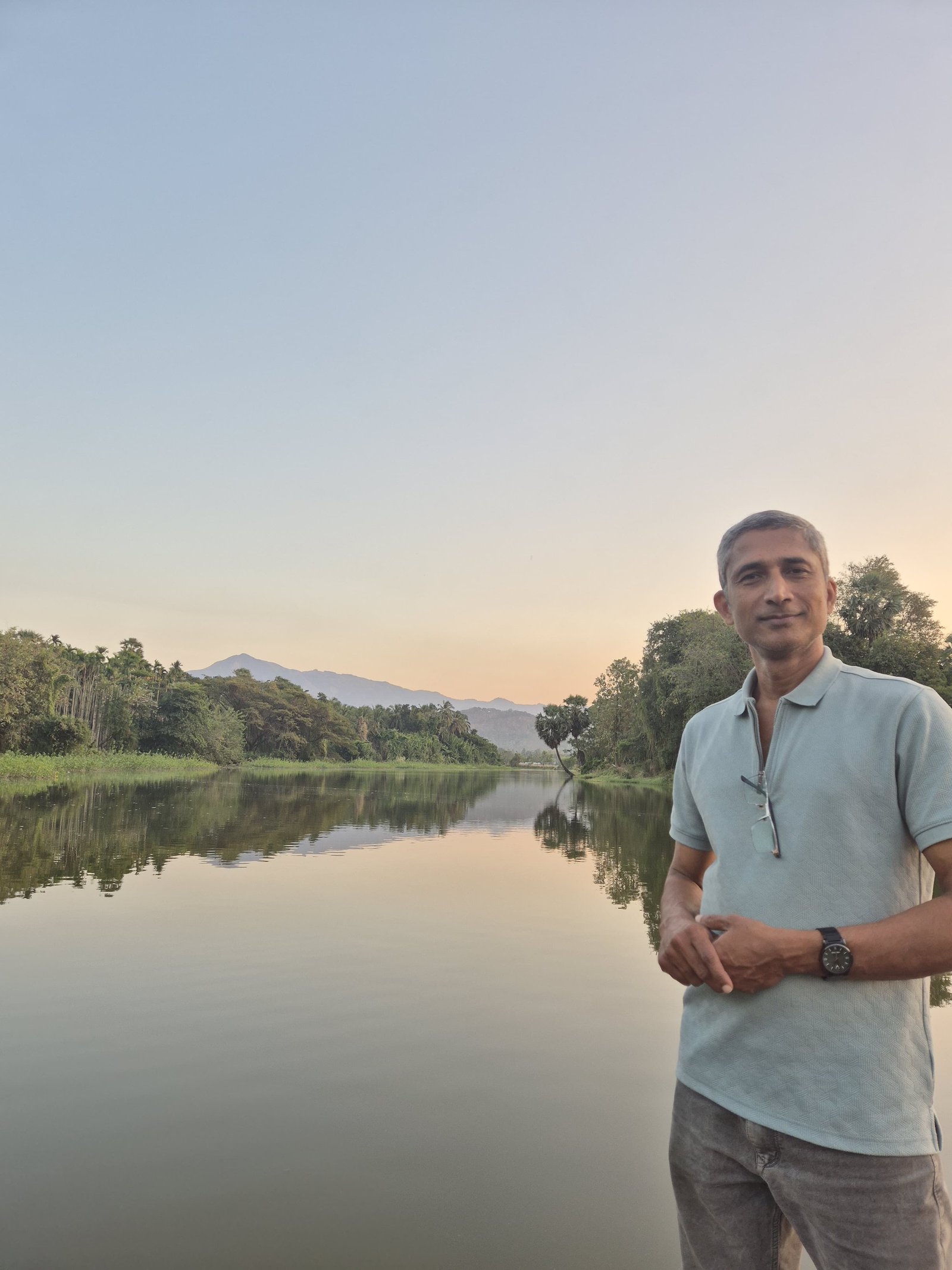Vinod Rajan by the water, Kerala